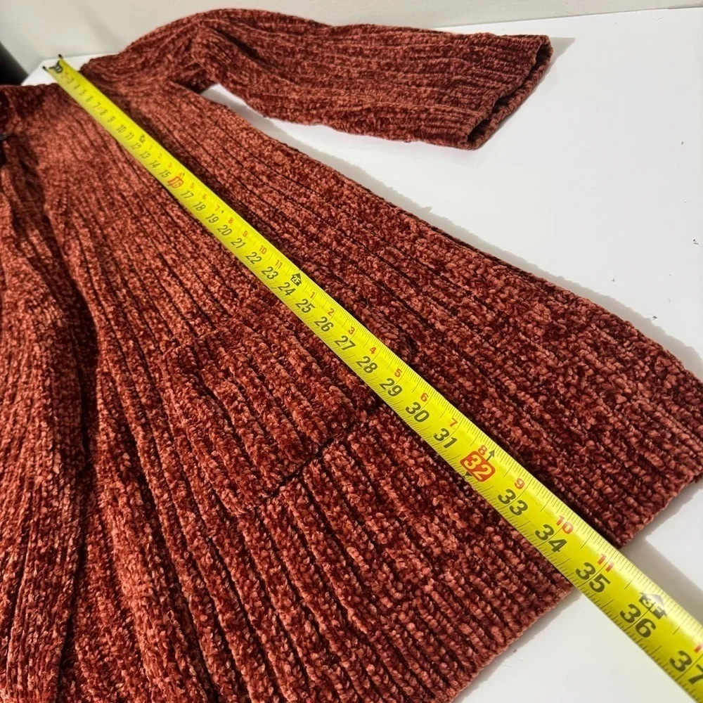 Halogen cottagecore normcore  burnt orange rust  sweater Cardigan duster